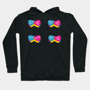 Valentines Pansexual Girl Pride Heart Shape Candy Sticker Pack Hoodie